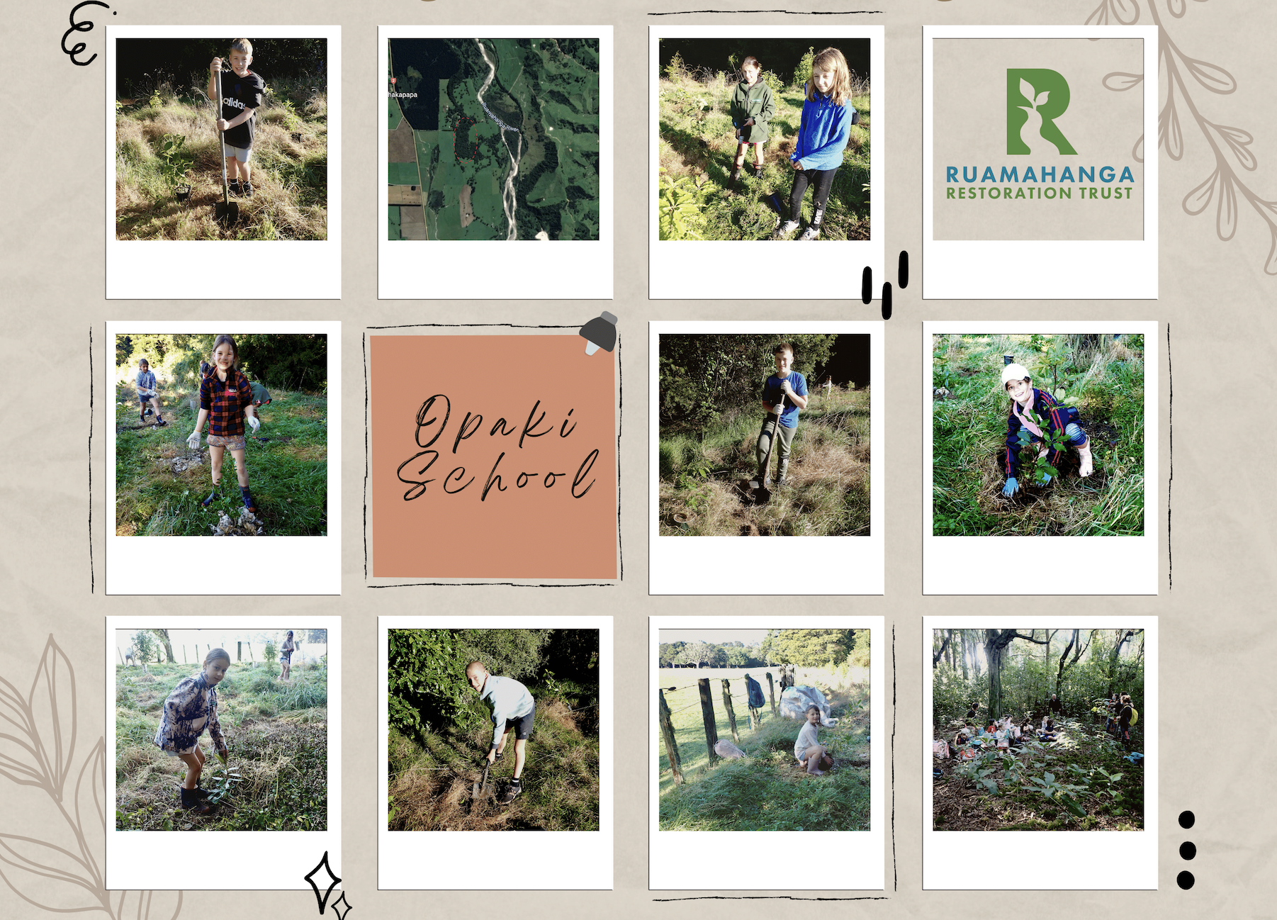 Students from Opaki School planting at Dunvegan Station, Wairarapa